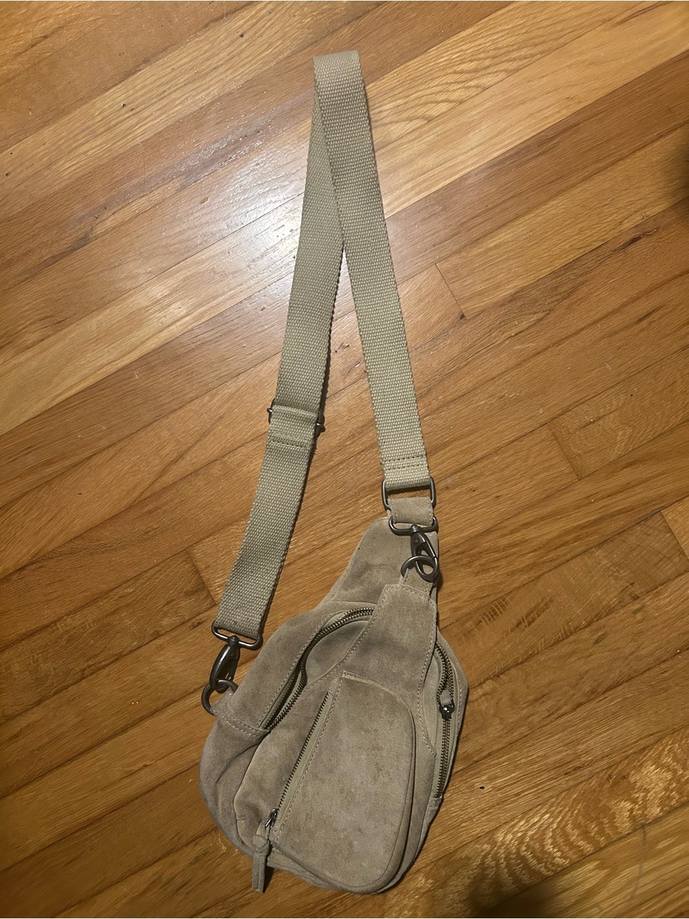 Free People Hudson Suede Sling Bag – Pebble